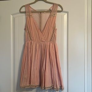 Pink Cutout Mesh Dress